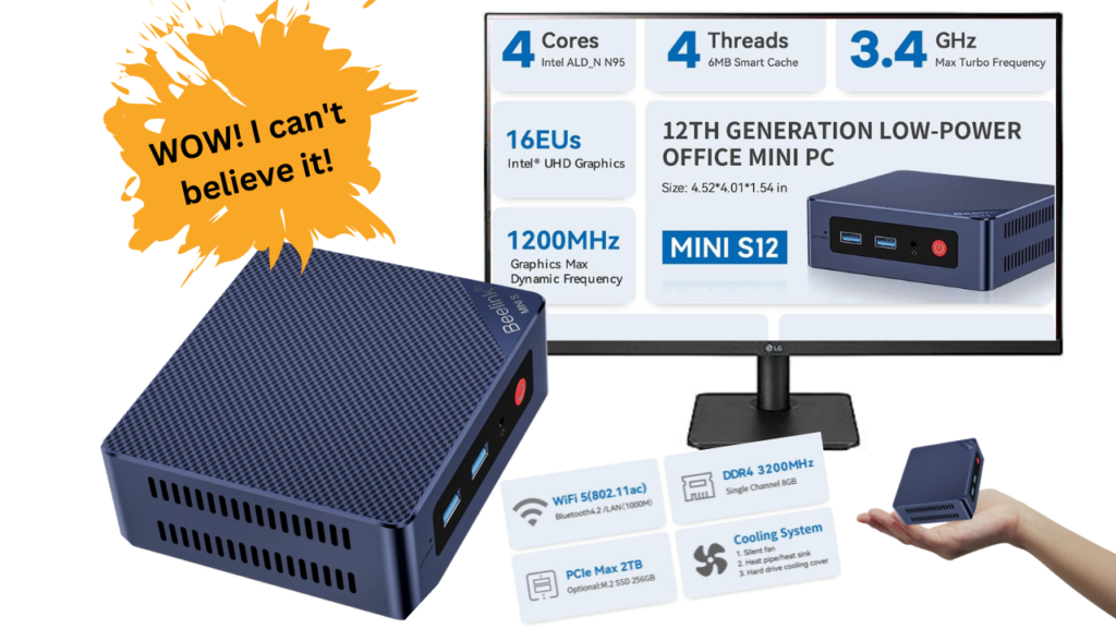 Beelink S12 mini PC 12 Gen Intel Processor, great value, available at Amazon.